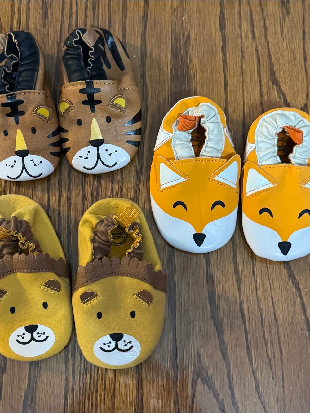 Baby Fox Face Soft Leather Walkers - Orange